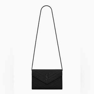 *LIKE NEW* Saint Laurent CLASSIC CASSANDRE CHAIN WALLET/GRAIN DE POUDRE LEATHER